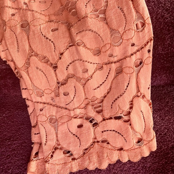 Anthropologie Coral Lace Trousers - Picture 4 of 6